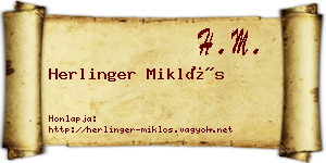 Herlinger Miklós névjegykártya